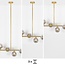 6-flammige Pendelleuchte Aster - Gold mit Rauchglas und Spiegeleffekt