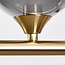 6-flammige Pendelleuchte Aster - Gold mit Rauchglas-Kugeln