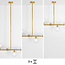 6-flammige Pendelleuchte Aster - Gold mit transparenten Glaskugeln