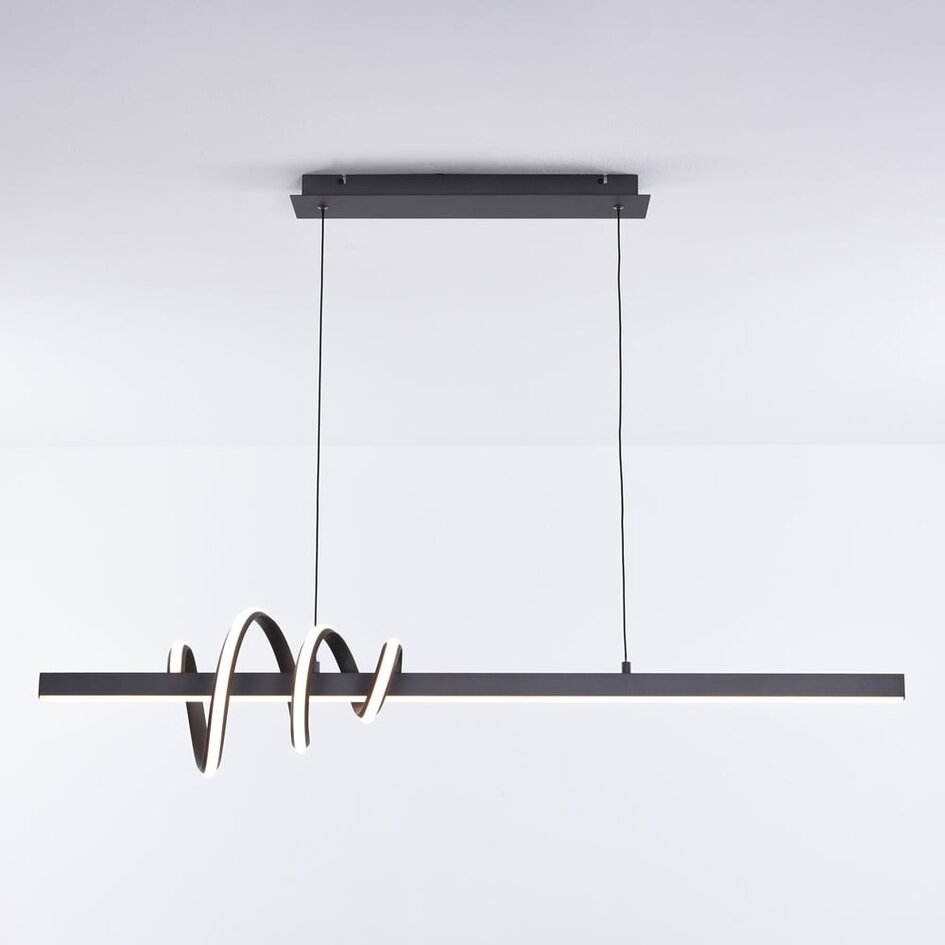 3-stufig dimmbare Design-Pendelleuchte Merle - dunkelgrau