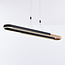 3-stufig dimmbare Design-Pendelleuchte Lilia - Schwarz und Holzfurnier mit integrierter LED