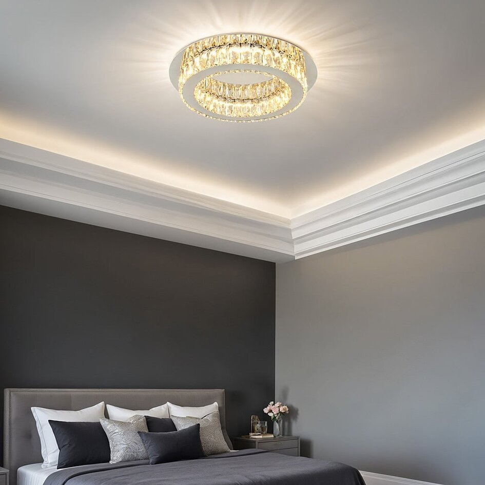 Luxuriöse Deckenleuchte Kristall LED 3-stufig dimmbar - Diamond
