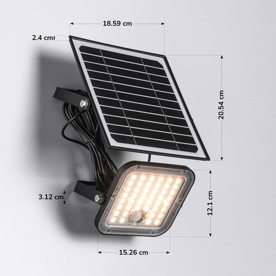 10W Solar-LED-Flutlicht für außen mit Sensor - Calem