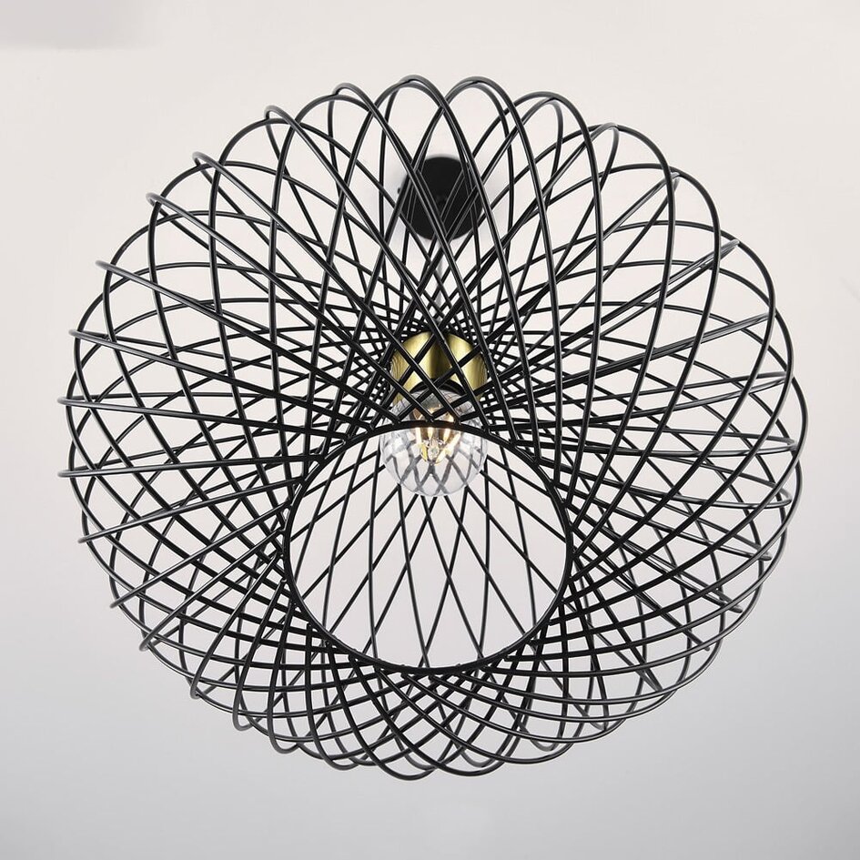 Hängelampe Jaula aus schwarzem Metall