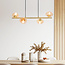 4-flammige Pendelleuchte Soikea - Gold mit amberfarbenen Glaskugeln