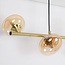 4-flammige Pendelleuchte Soikea - Gold mit amberfarbenen Glaskugeln