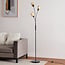 Minimalistische Stehlampe Guld 3-flammig in Schwarz mit Gold