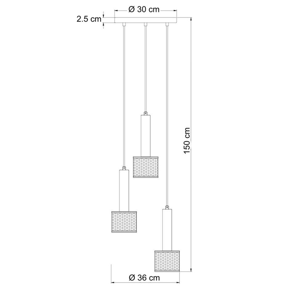 Moderne Hängelampe mit Wabendesign, 3-flammig - Aur