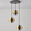 3-flammige Pendelleuchte Arany - Schwarz mit Bronzedetails