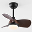 Kompakter Deckenventilator Vietor mit integrierter LED - Schwarz und Dunkelbraun