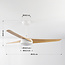 Deckenventilator Ventus mit integrierter LED und Fernbedienung - Weiß und Buchenholz