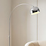 Gebogene Stehlampe Bowie in Chrom mit schwarzem Marmor