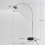 Gebogene Stehlampe Bowie in Chrom mit schwarzem Marmor