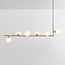 Design-Hängeleuchte Marcus 6-flammig L-Form mit milchweißem Glas