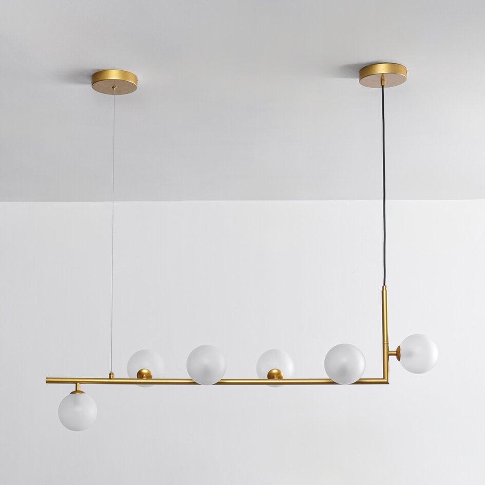 Design-Hängeleuchte Marcus mit Milchglas, 6-flammig