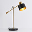 Schwarze schwenkbare Tischlampe mit goldenen Details - Rhys