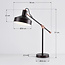 Tischlampe Phoebe - kaffeebraun mit Bronze-Details und schwenkbarem Arm
