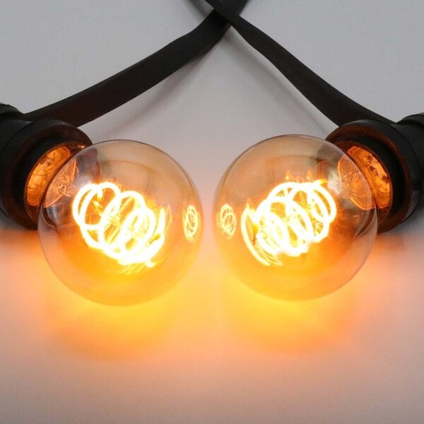 Illu-Lichterketten-Set mit 5 Watt Lampen mit Croissant-Spirale und Amberglas, dimmbar