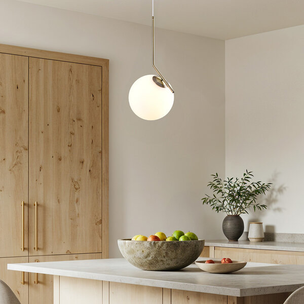 Design-Hängeleuchte Roy - Milchglas