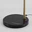 Stehlampe Singh mit Glaskugel in Marmor und Gold