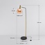 Stehlampe Singh mit Glaskugel in Marmor und Gold