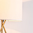 Tischlampe Susan - Goldener Dreifuß mit Stoffschirm