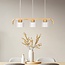 Hängeleuchte Rosie 3-flammig Retro mit Holz - Weiß und Holz