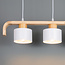 Hängeleuchte Rosie 3-flammig Retro mit Holz - Weiß und Holz