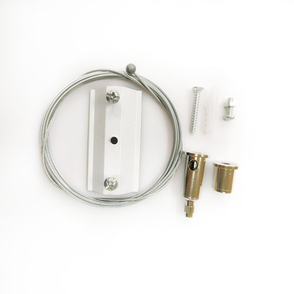 Aufhängesystem mit Stahldraht für 1-Phasen-Schienen - weiß