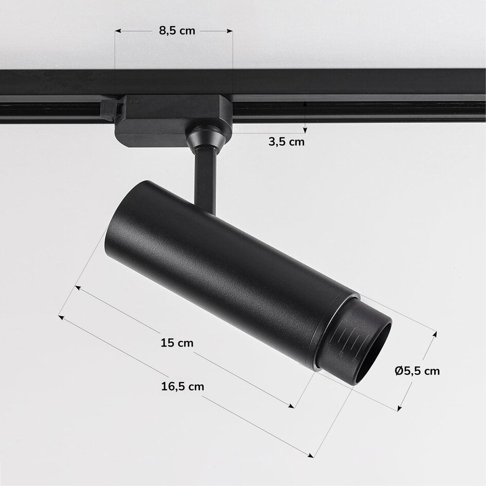 12W 1-Phasen-Schienenstrahler mit verstellbarem Lichtwinkel und einstellbarer Farbtemperatur - Jolie