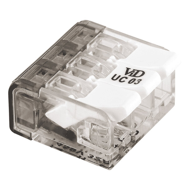 Universal-Lüsterklemme für 3 Drähte von 0,2 bis 0,4 mm²