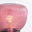 Tischlampe Inez - Schwarz mit geriffeltem lila Glas