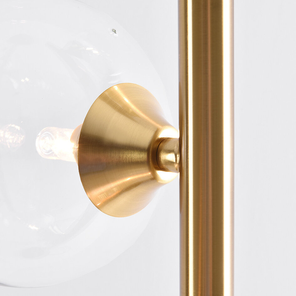 Stehlampe Pippa 4-flammig in Gold mit transparentem Glas
