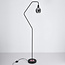 Stehlampe Diede, Mattschwarz mit Kupfer und Rauchglas