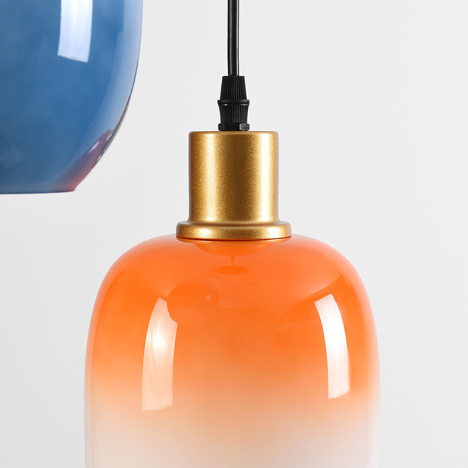 Hängeleuchte Anne 3-flammig milchweißes Glas mit Farbverlauf
