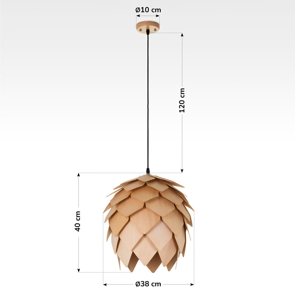 Modische Hängeleuchte in Holz - Indore