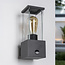 Moderne dunkelgraue Wandleuchte mit Sensor - Mick