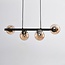 Moderne Pendelleuchte 4-flammig mit amber Glas - Saba
