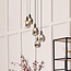 5-flammige Design-Hängeleuchte Boise - Schwarz und Rauchglas