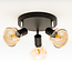 Deckenspot mit amber Glas 3-flammig - Missouri