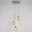 Industrielle Chrom-Pendelleuchte mit amber Glas, 3-flammig- Vanity