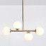 4-flammige Design-Deckenleuchte Asun - Gold und milchweißes Glas