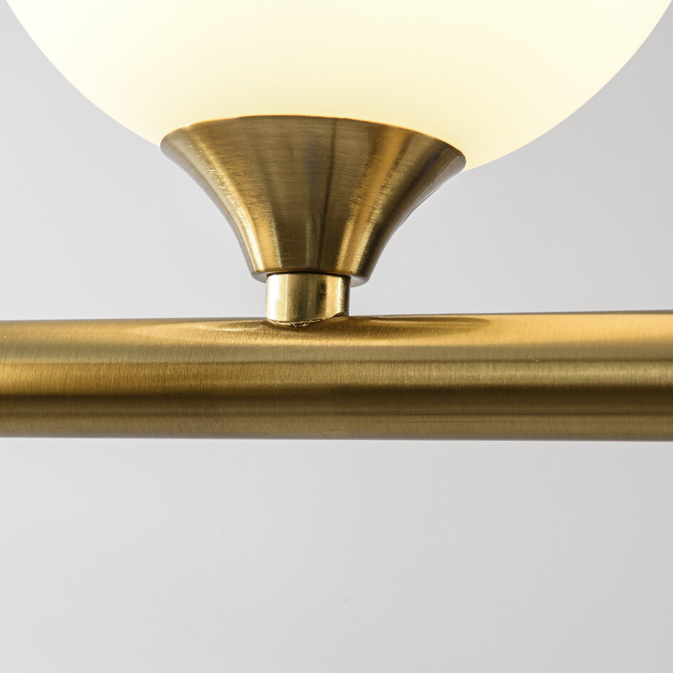 Design-Deckenleuchte Gold mit Milchglas, 6-flammig - Aster