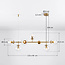 7-flammige Design-Hängeleuchte Hepta - transparentes Glas und Gold