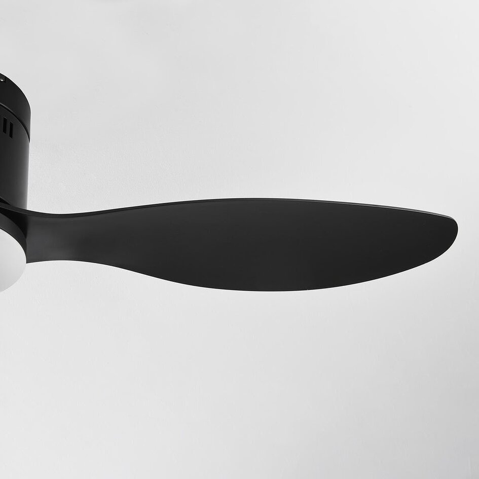 Deckenventilator mit Beleuchtung, 3 Flügel, schwarz - Zazoe