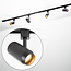 1-Phasen-Schienensystem Set 1,5 Meter mit Claire Strahlern, Schwarz