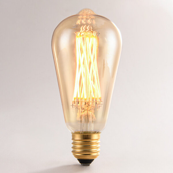 Filamentlampe LED dimmbar gekreuztes Filament 4,5 Watt Amberglas, 64 mm