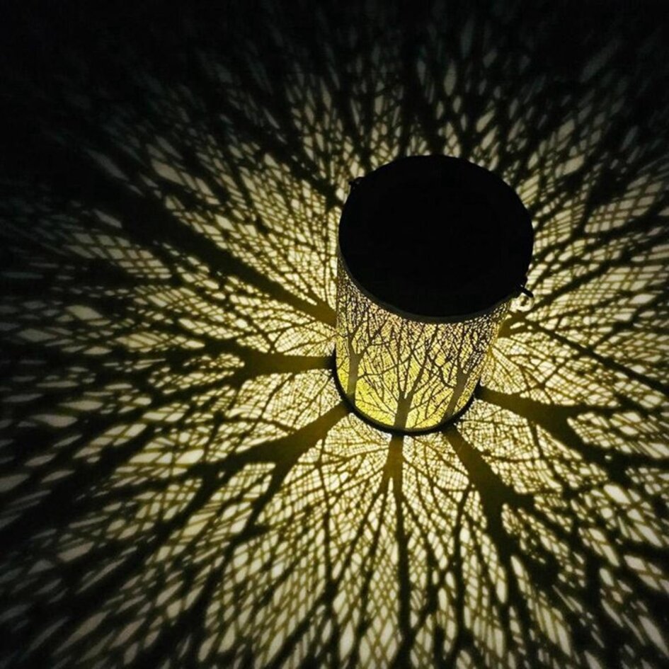 Stimmungsvolle schwarze Solar-Tischleuchte Adara - mit integrierter LED