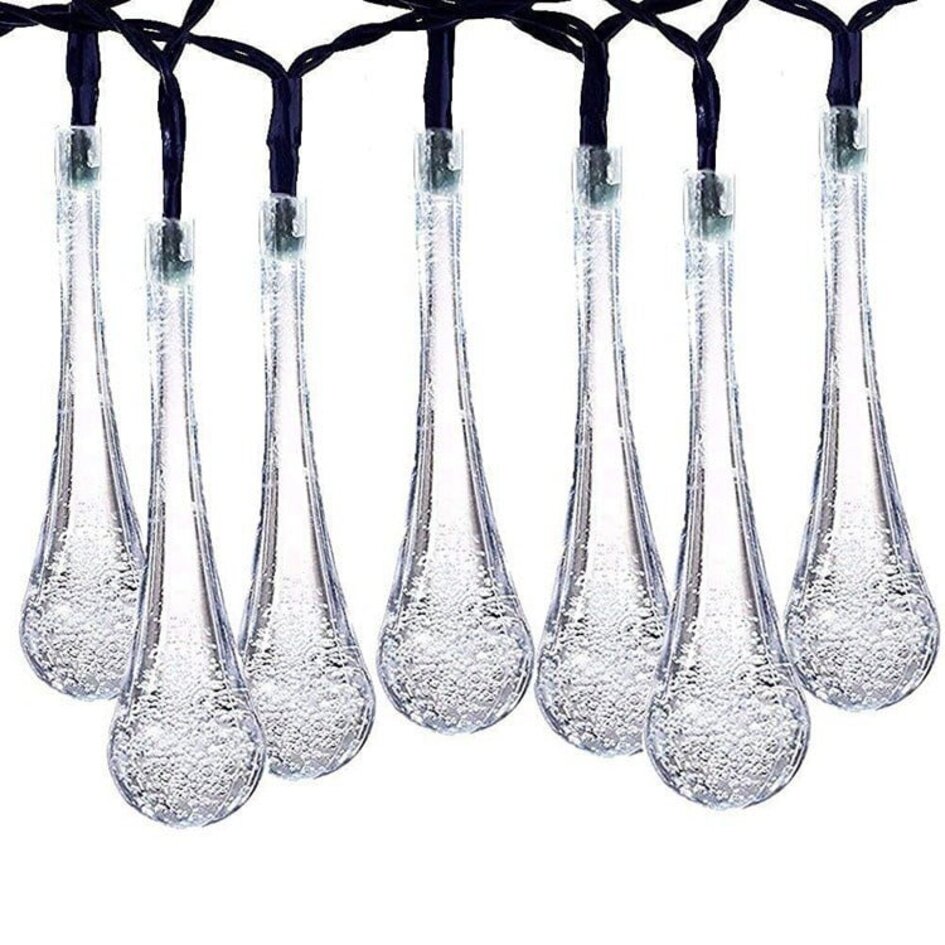 Solar-Lichterkette Tropfenform 12 Meter 100 Lämpchen - Drippy