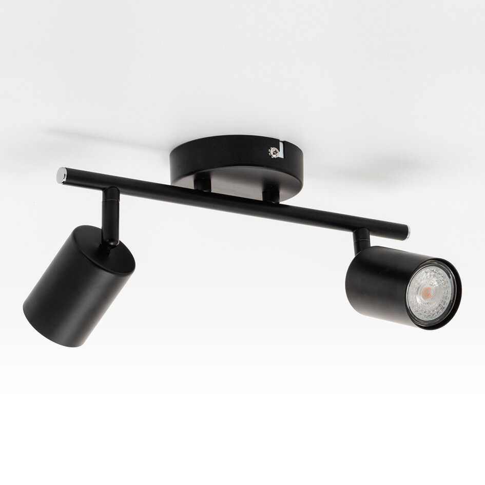Moderne Deckenlampe Mitch 2-flammig in Schwarz